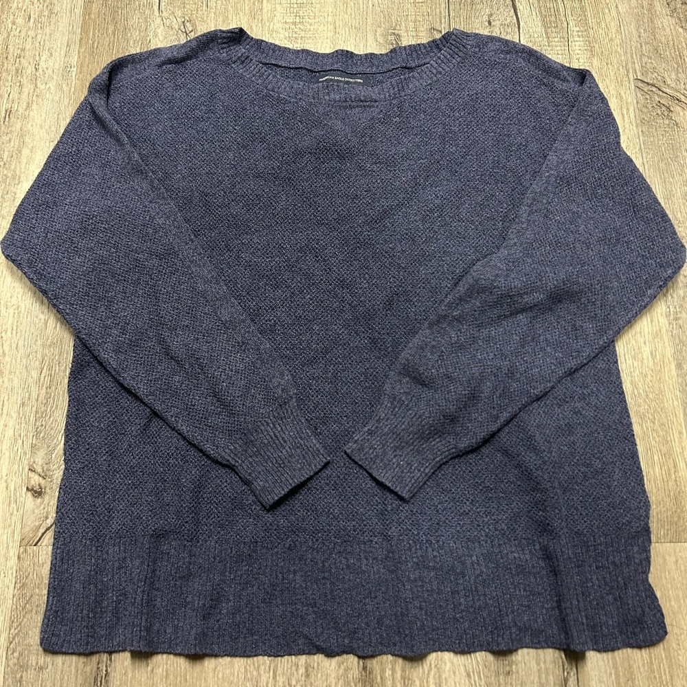 American Eagle Outfitters Men's Dark Blue Crewneck Sweater